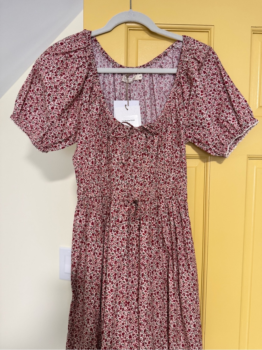 NWT Christy Dawn Brynne dress XS Maroon Calico - Picture 3 of 5
